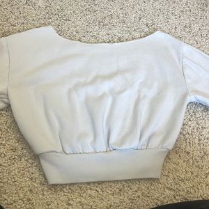 Off the shoulder crew neck
